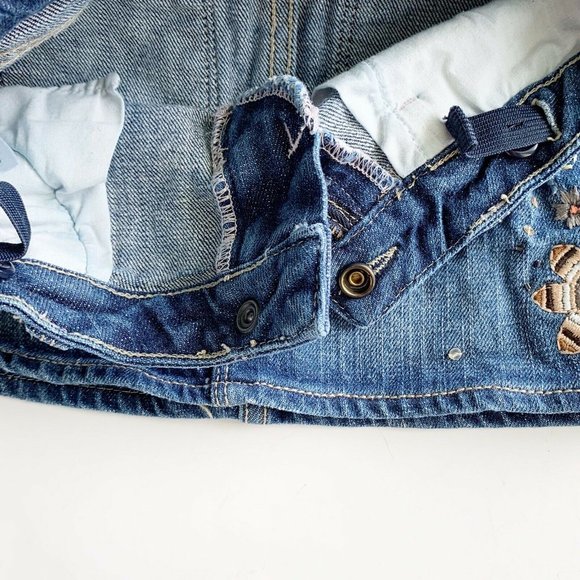 Denim Embroidered Embellished Distressed Skirt 5 - Picture 3 of 8